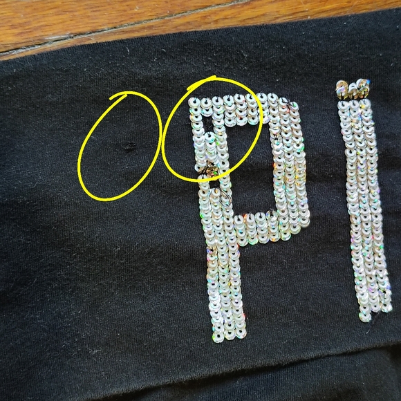 SOLD Victoria’s Secret PINK Foldover Yoga Shorts XS Black Silver Sequin Stretch - Picture 11 of 11